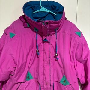 Vintage Womens Puffer Jacket Coat XXL Y2K Colorblock Retro Gorpcore Multi Nylon
